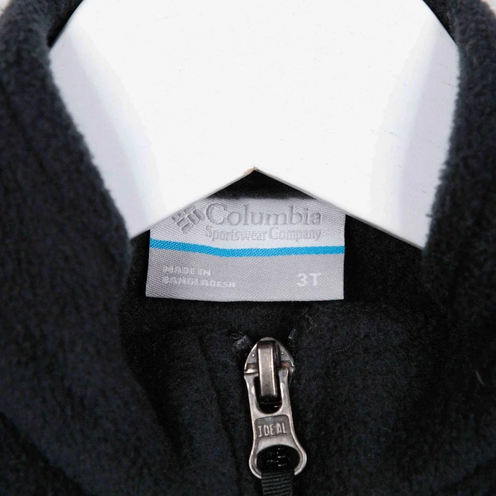 COLUMBIA Fleece Jacket Full Zip Black Unisex Toddler Kids Sz 3T‎